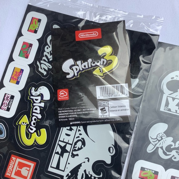 2 Packagesof Nintendo Splatoon 3 Graffiti Stickers Count 3 Sheets Set - Picture 5 of 13